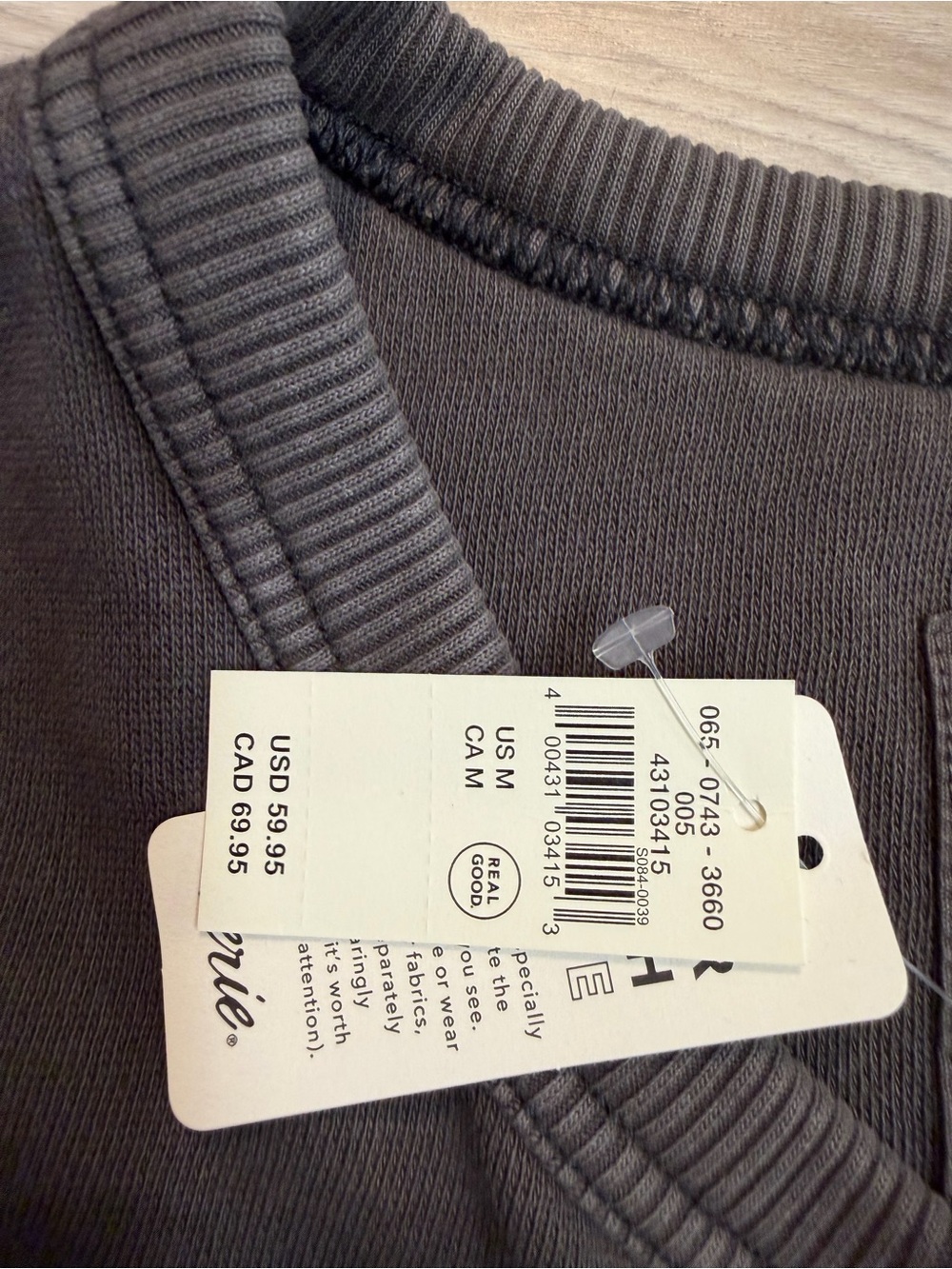 aerie Charcoal Gray "FEMME" Graphic Pullover Sweater - Picture 7 of 7